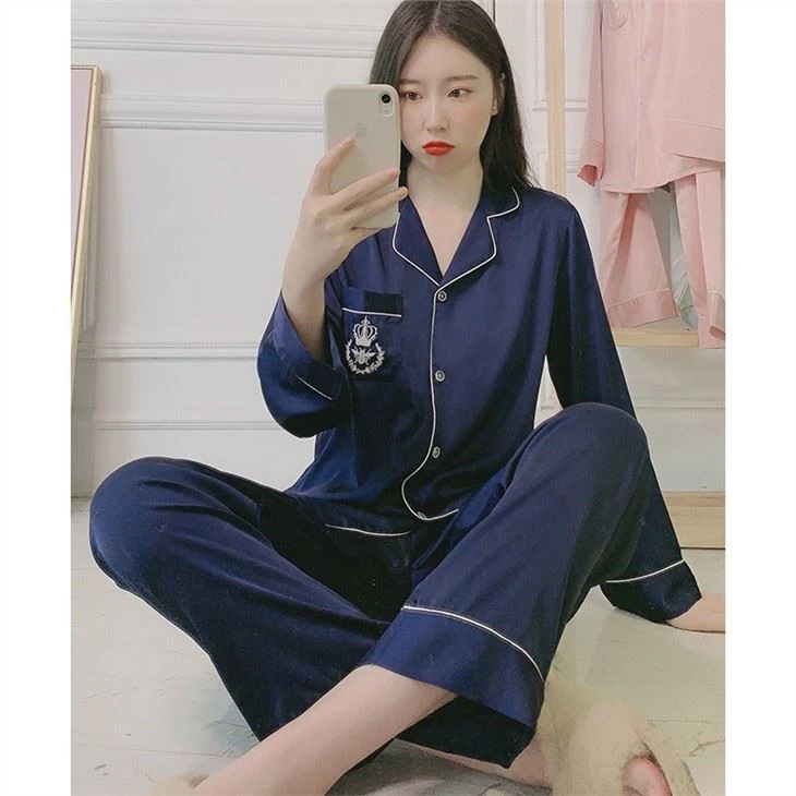 Ladies Long Sleeve Chiffon Thin Thinness Night Dress