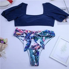 בגדי ים נשים 2 חלקים כחולים